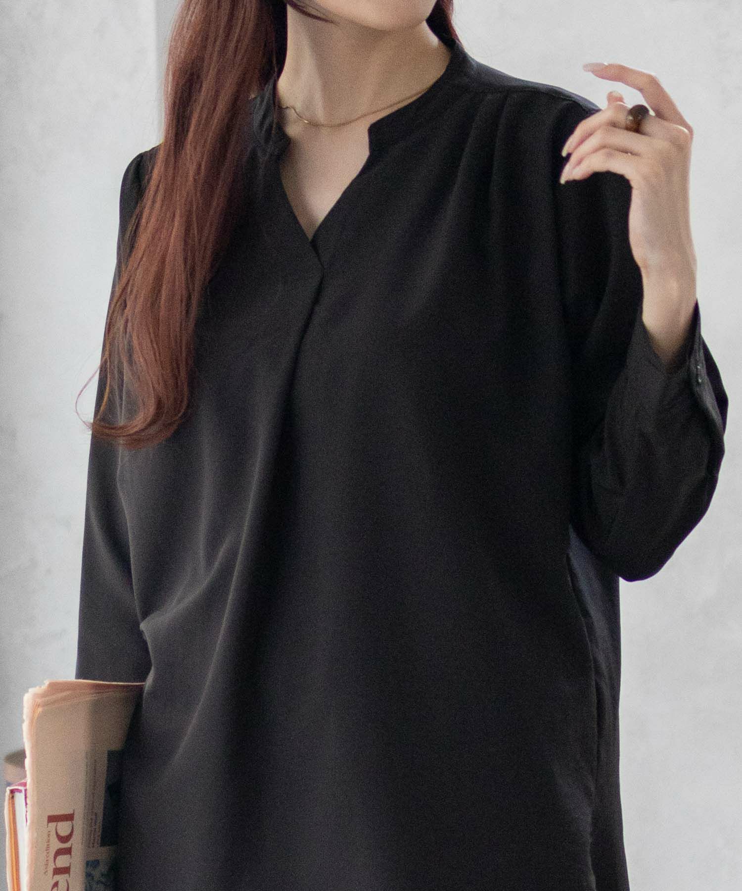 nAvy スキッパー7分袖プルオーバー レディース