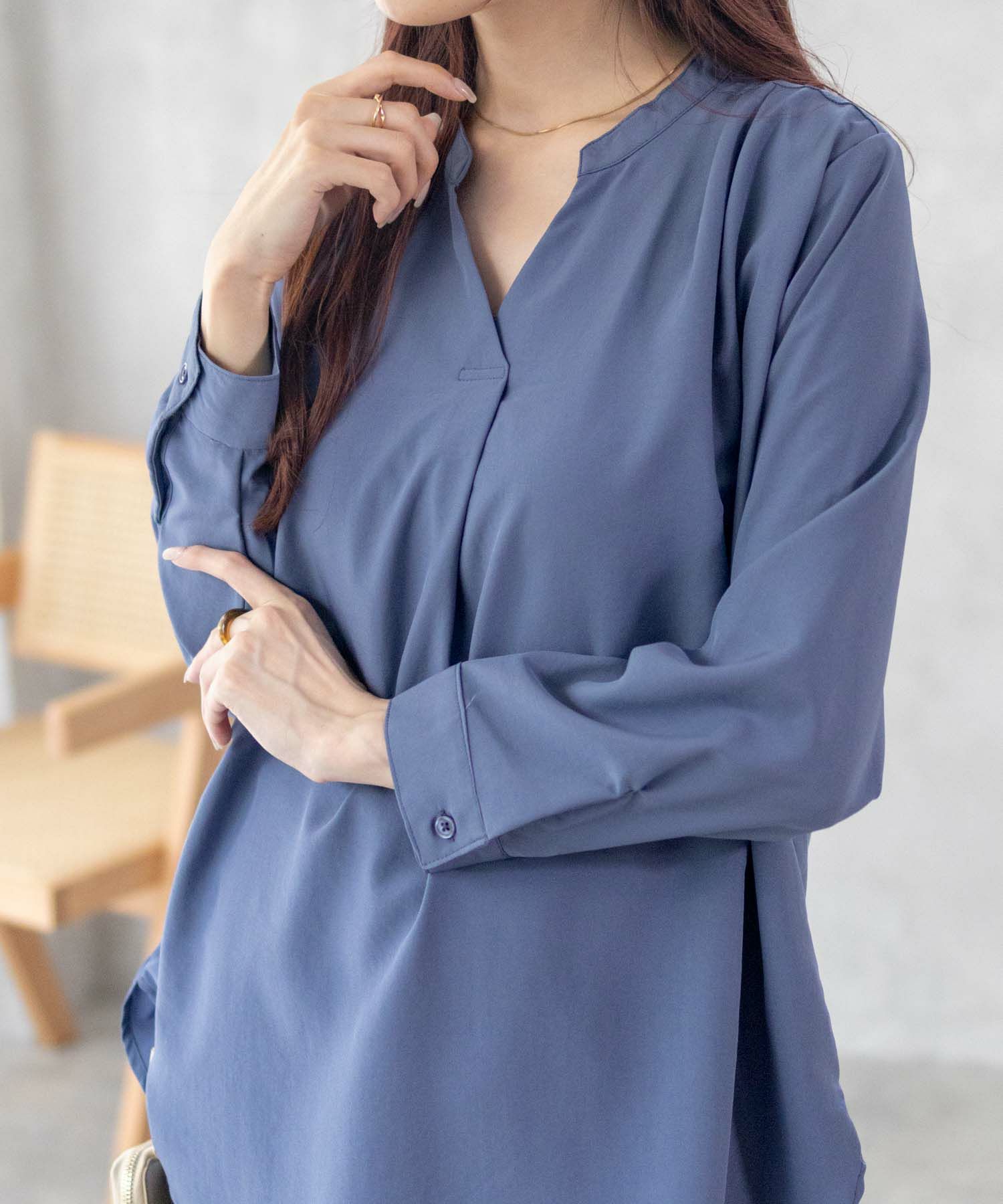 nAvy スキッパー7分袖プルオーバー レディース商品画像-3