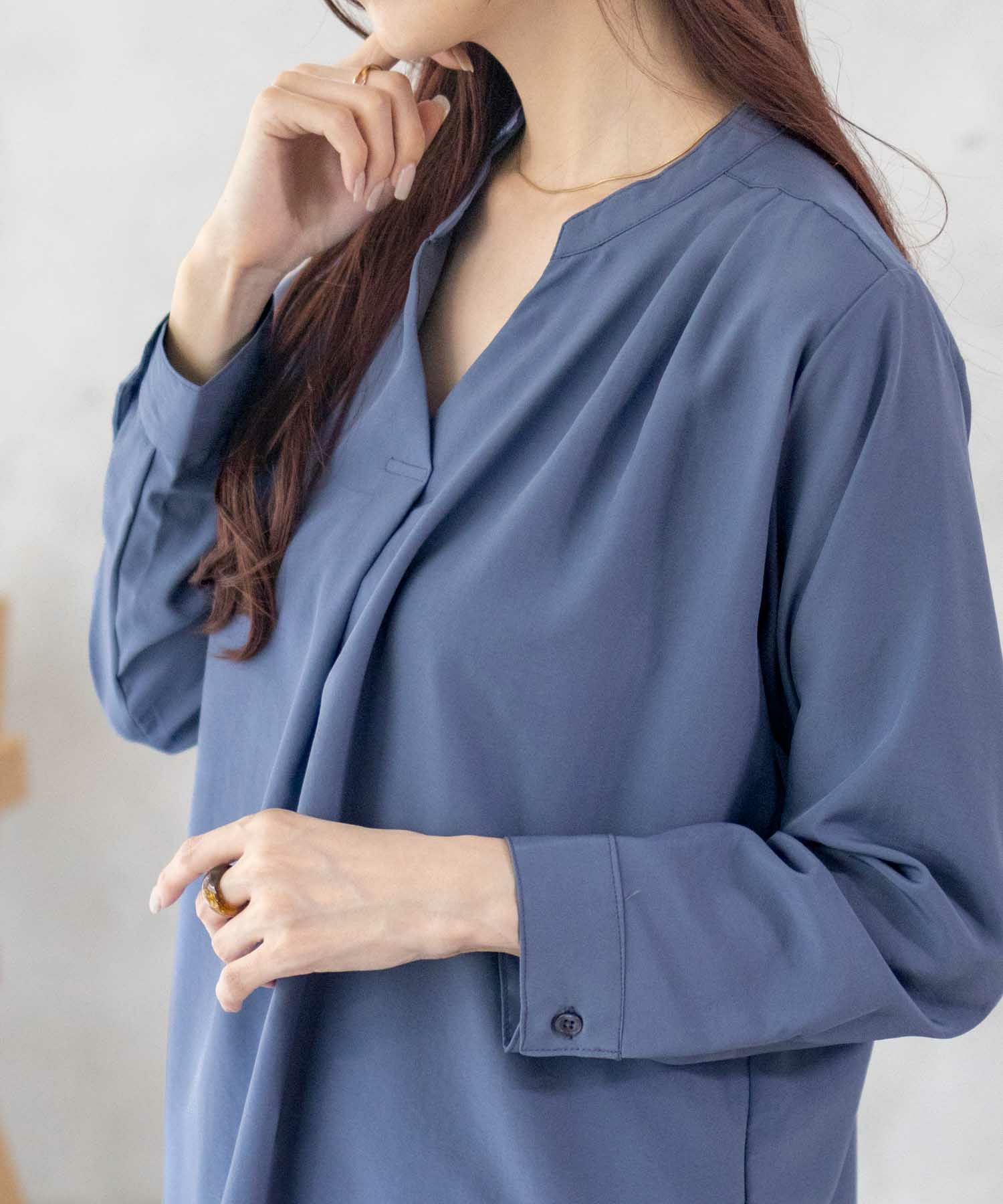 nAvy スキッパー7分袖プルオーバー レディース