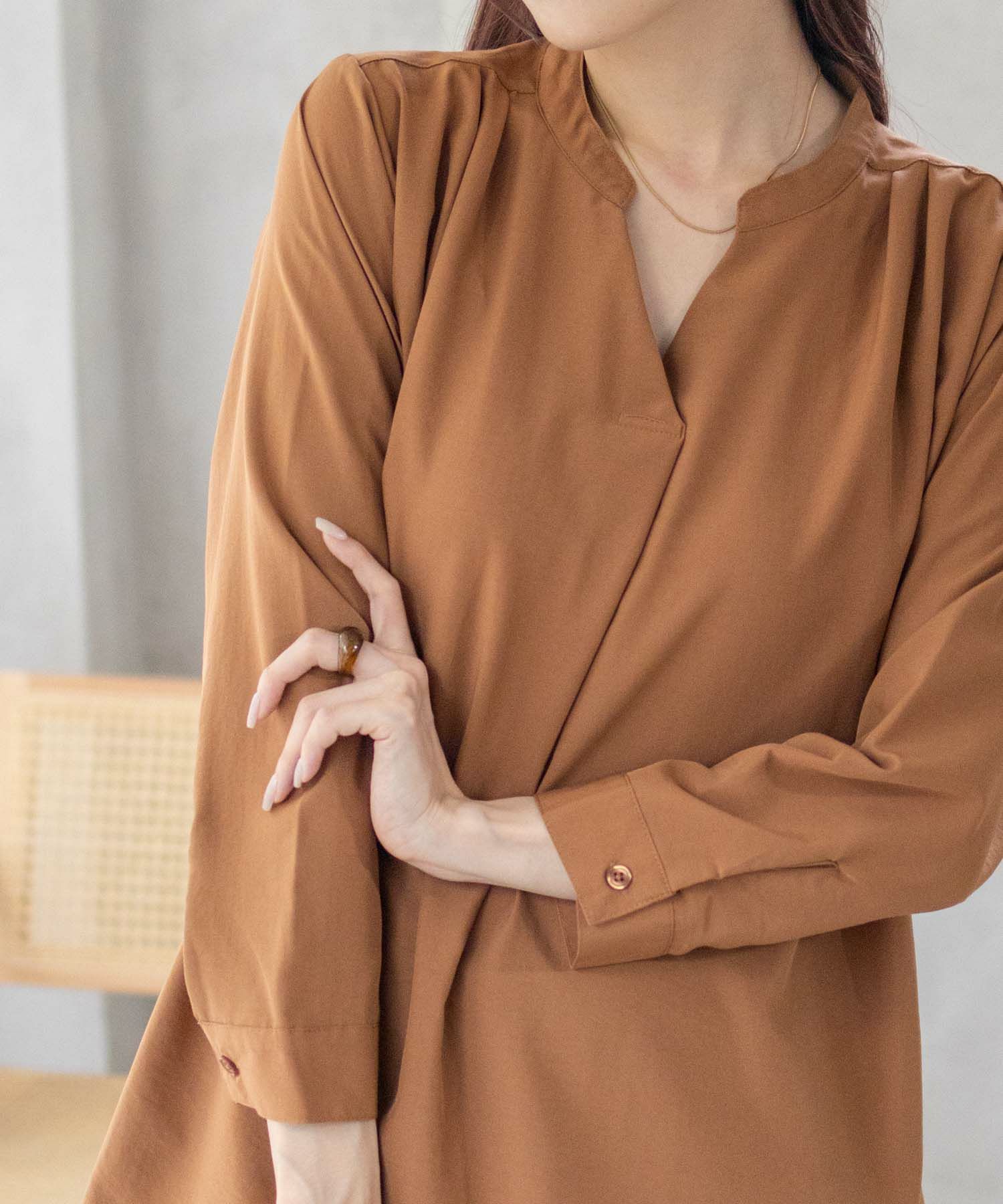 nAvy スキッパー7分袖プルオーバー レディース