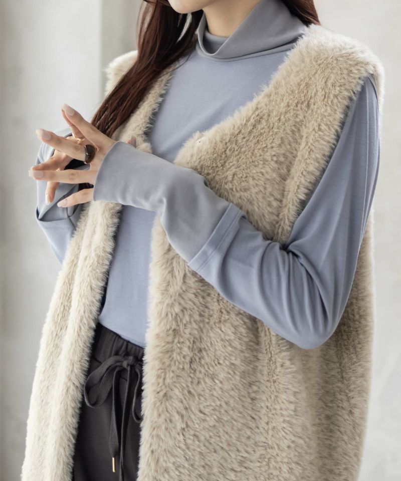 HusHusH  チュール使いハイネックインナー レディース メール便 対応商品商品画像-3