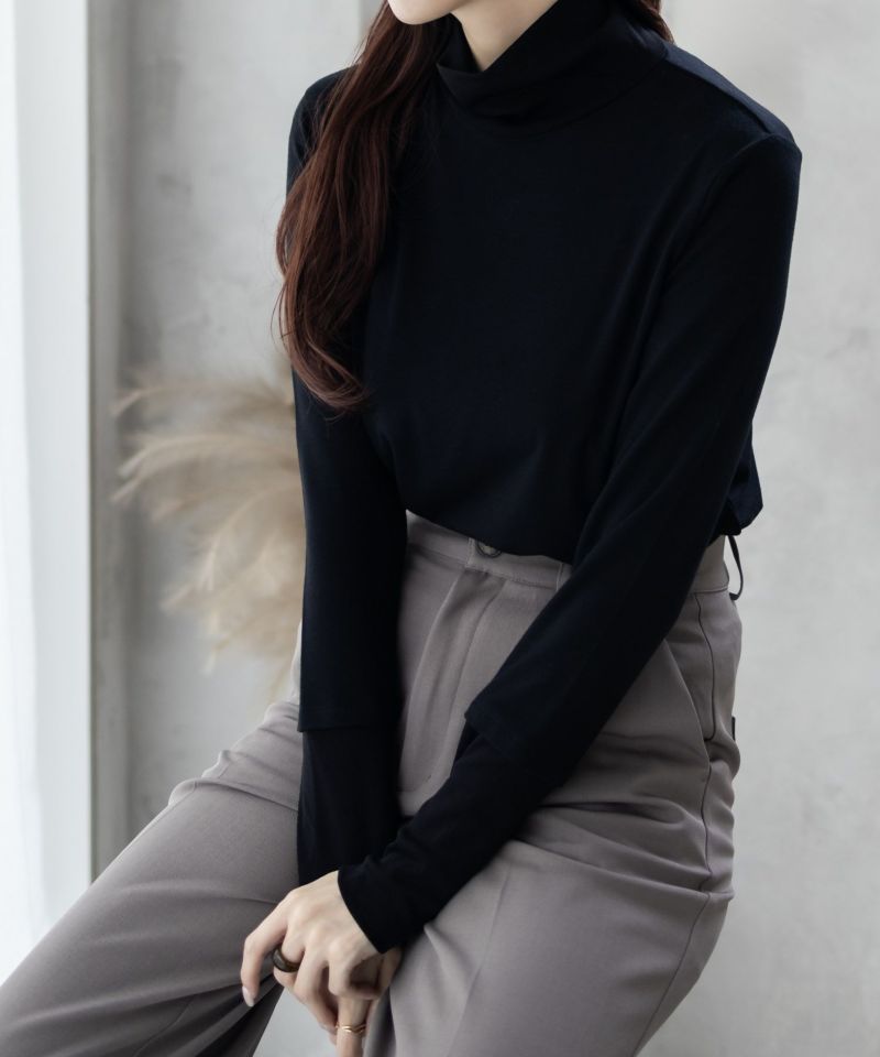 HusHusH  チュール使いハイネックインナー レディース メール便 対応商品商品画像-4