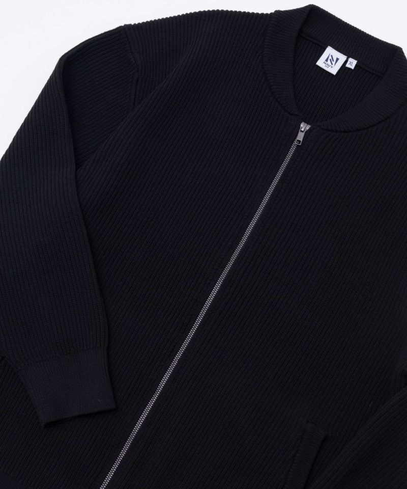 NAVY FIT  7G畦ストレッチニットZIPブルゾン メンズ商品画像-2