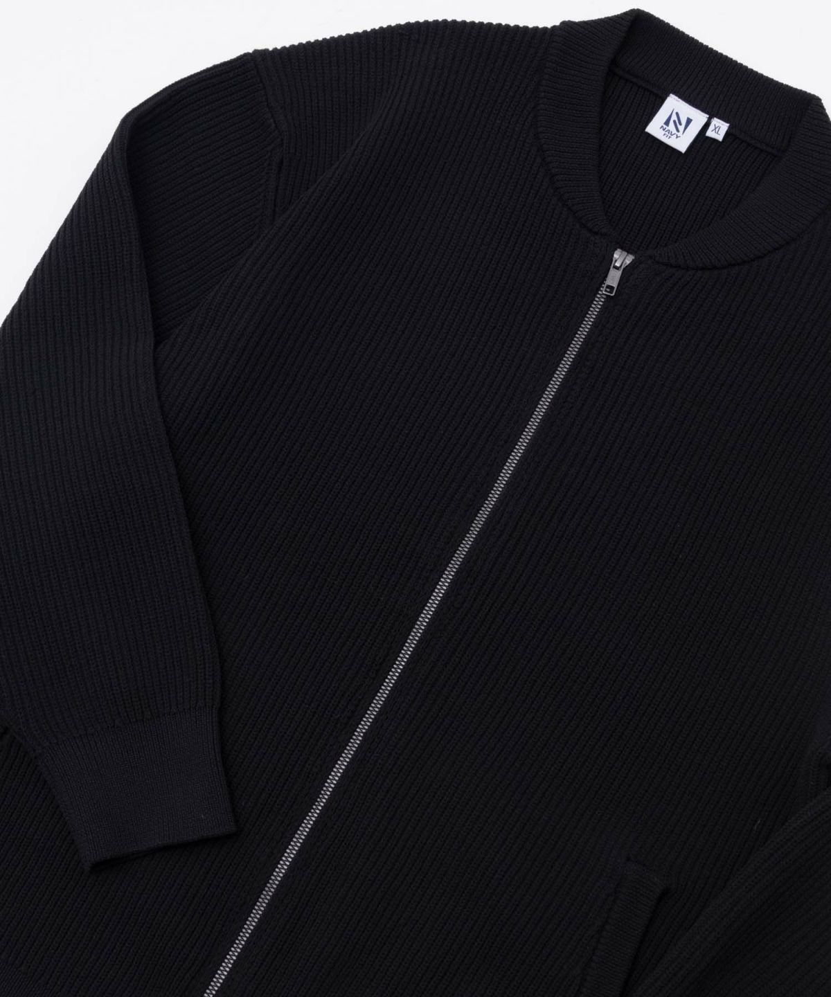NAVY FIT 7G畦ストレッチニットZIPブルゾン メンズ