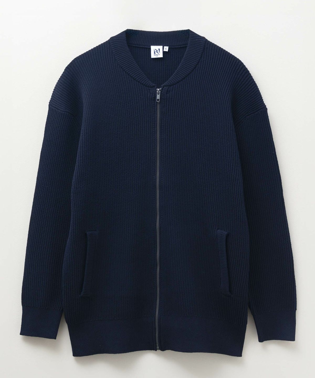 NAVY FIT 7G畦ストレッチニットZIPブルゾン メンズ