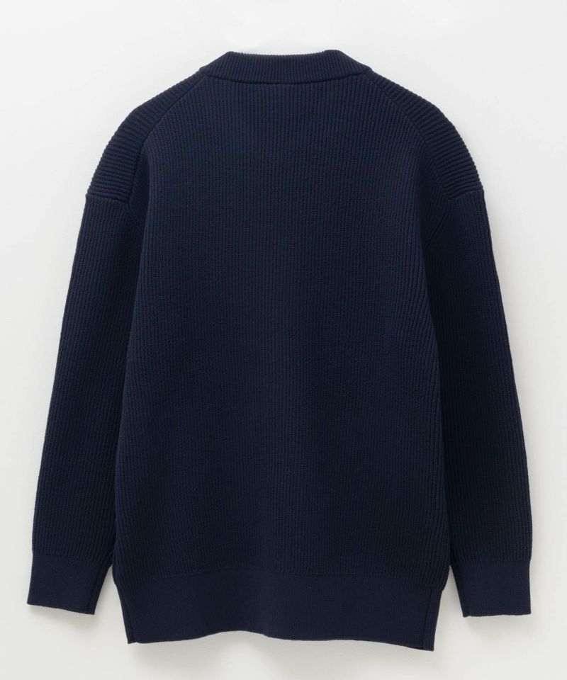 NAVY FIT  7G畦ストレッチニットZIPブルゾン メンズ商品画像-4