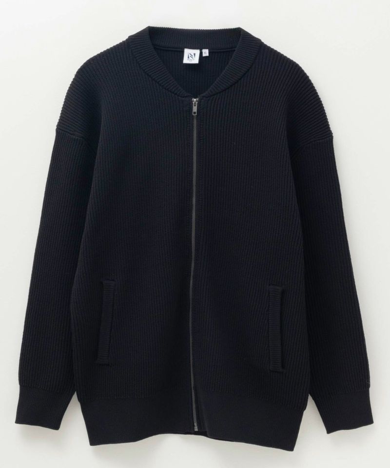 NAVY FIT  7G畦ストレッチニットZIPブルゾン メンズ商品画像-5