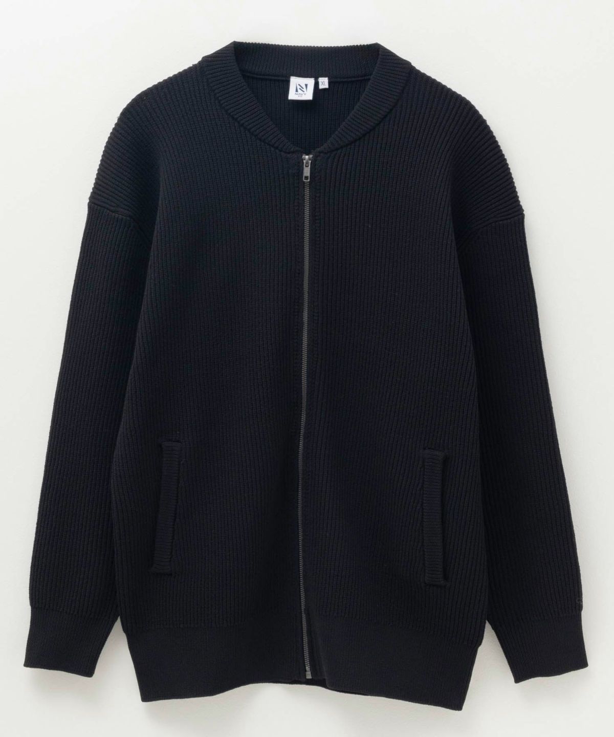 NAVY FIT 7G畦ストレッチニットZIPブルゾン メンズ