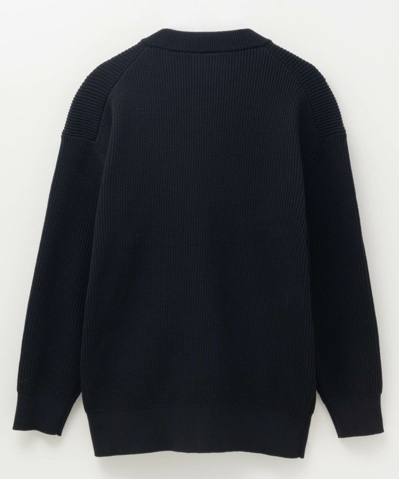 NAVY FIT 7G畦ストレッチニットZIPブルゾン メンズ商品画像-6