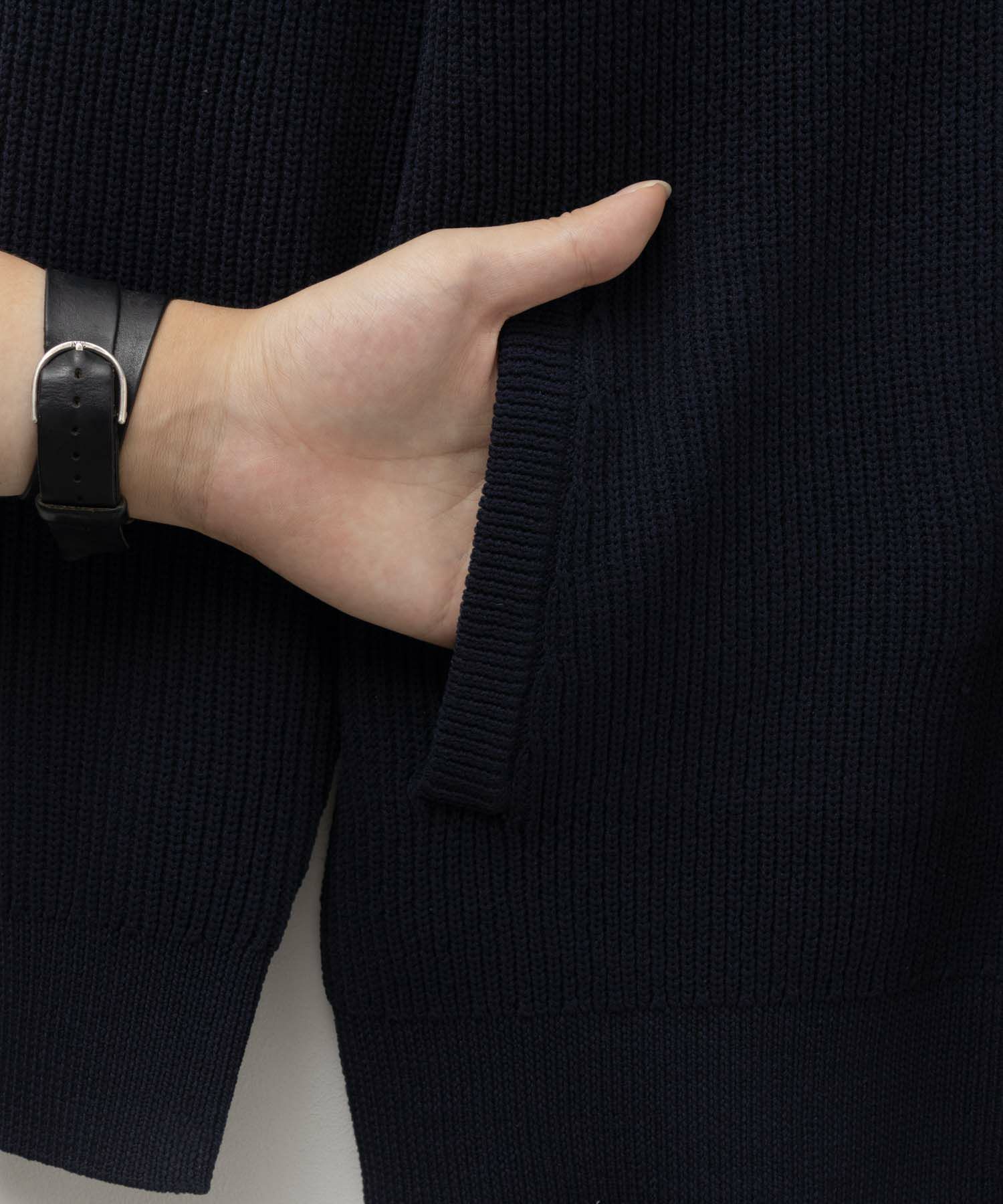 NAVY FIT  7G畦ストレッチニットZIPブルゾン メンズ商品画像-7