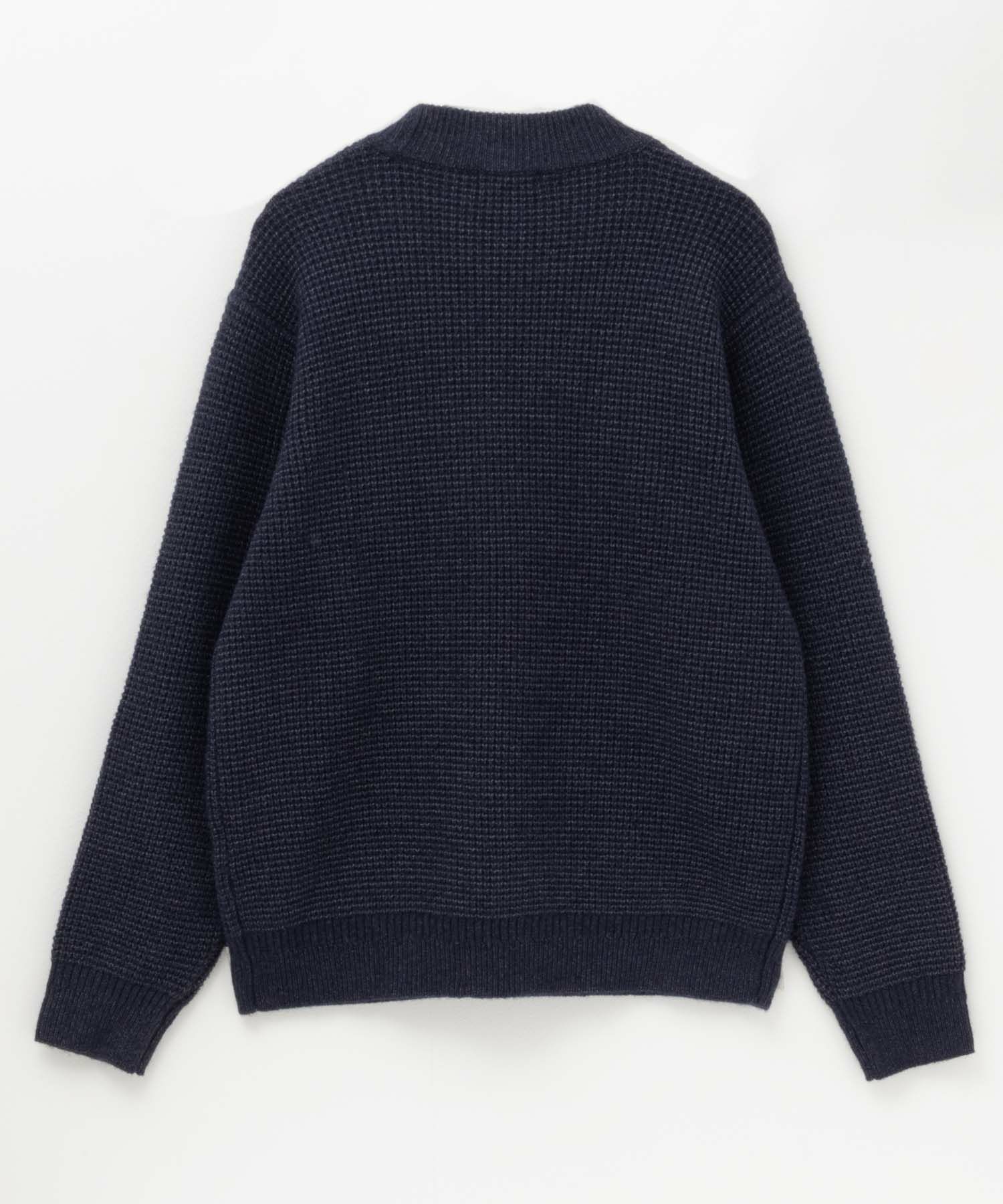 NAVY  快適ニット ワッフルモックネック メンズ商品画像-6