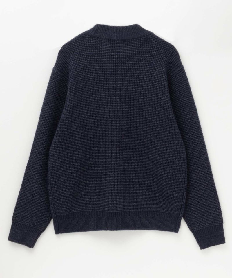 NAVY 快適ニット ワッフルモックネック メンズ商品画像-6