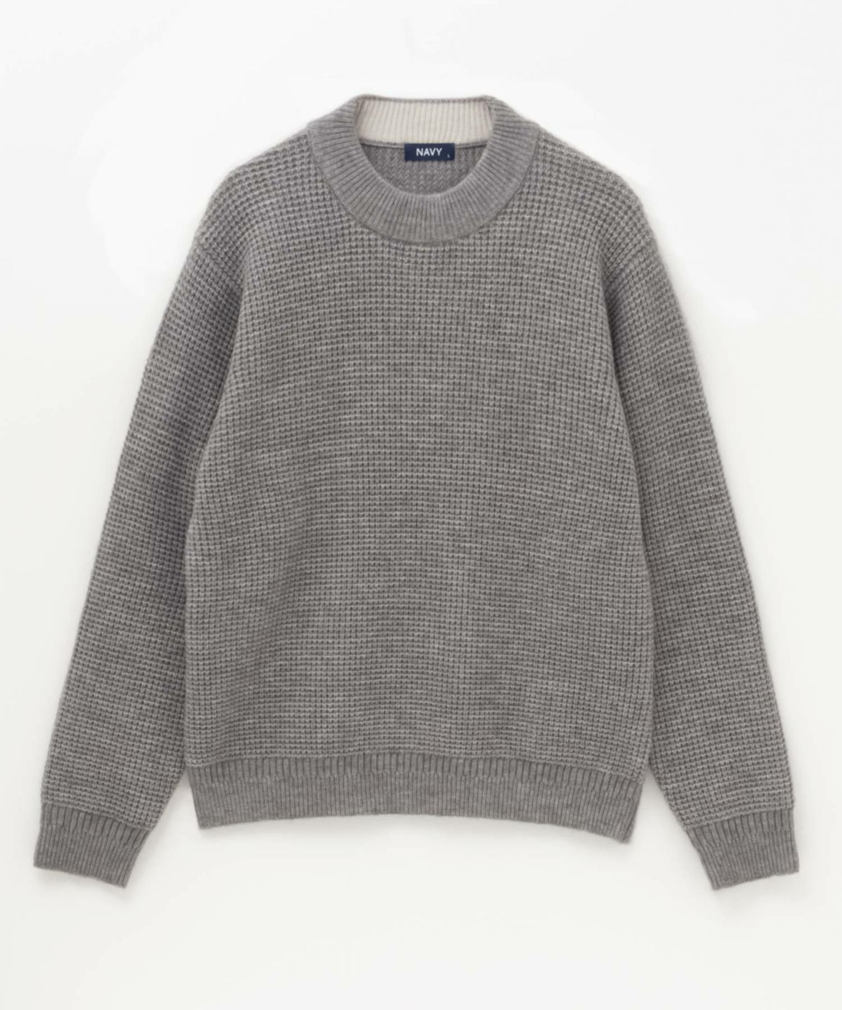 NAVY 快適ニット ワッフルモックネック メンズ