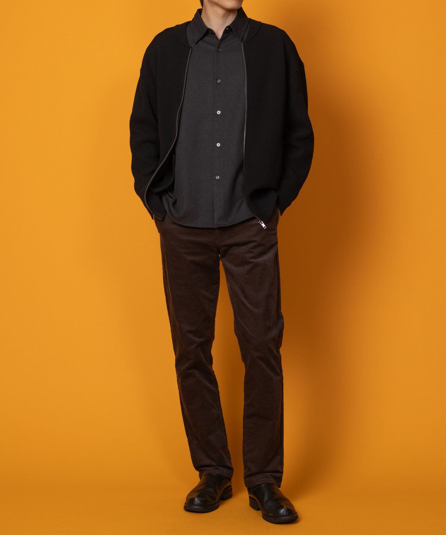 NAVY 温℃ ドビーコール裏起毛パンツ メンズ