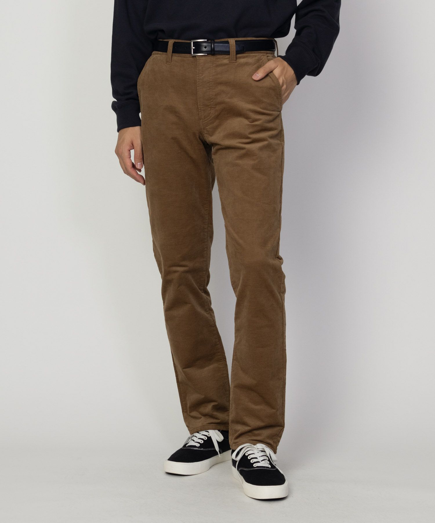 NAVY 温℃ ドビーコール裏起毛パンツ メンズ