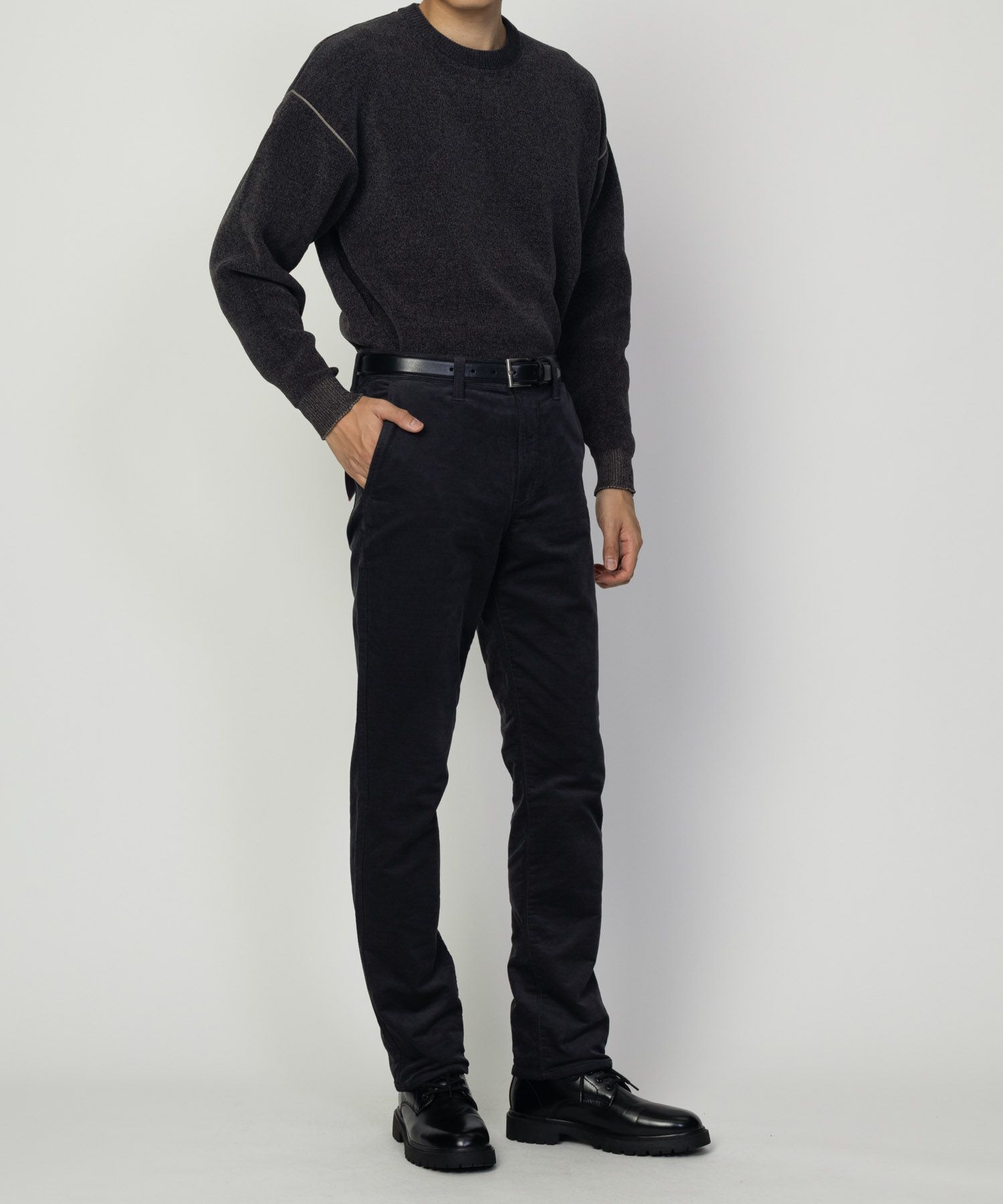 NAVY 温℃ ドビーコール裏起毛パンツ メンズ商品画像-10