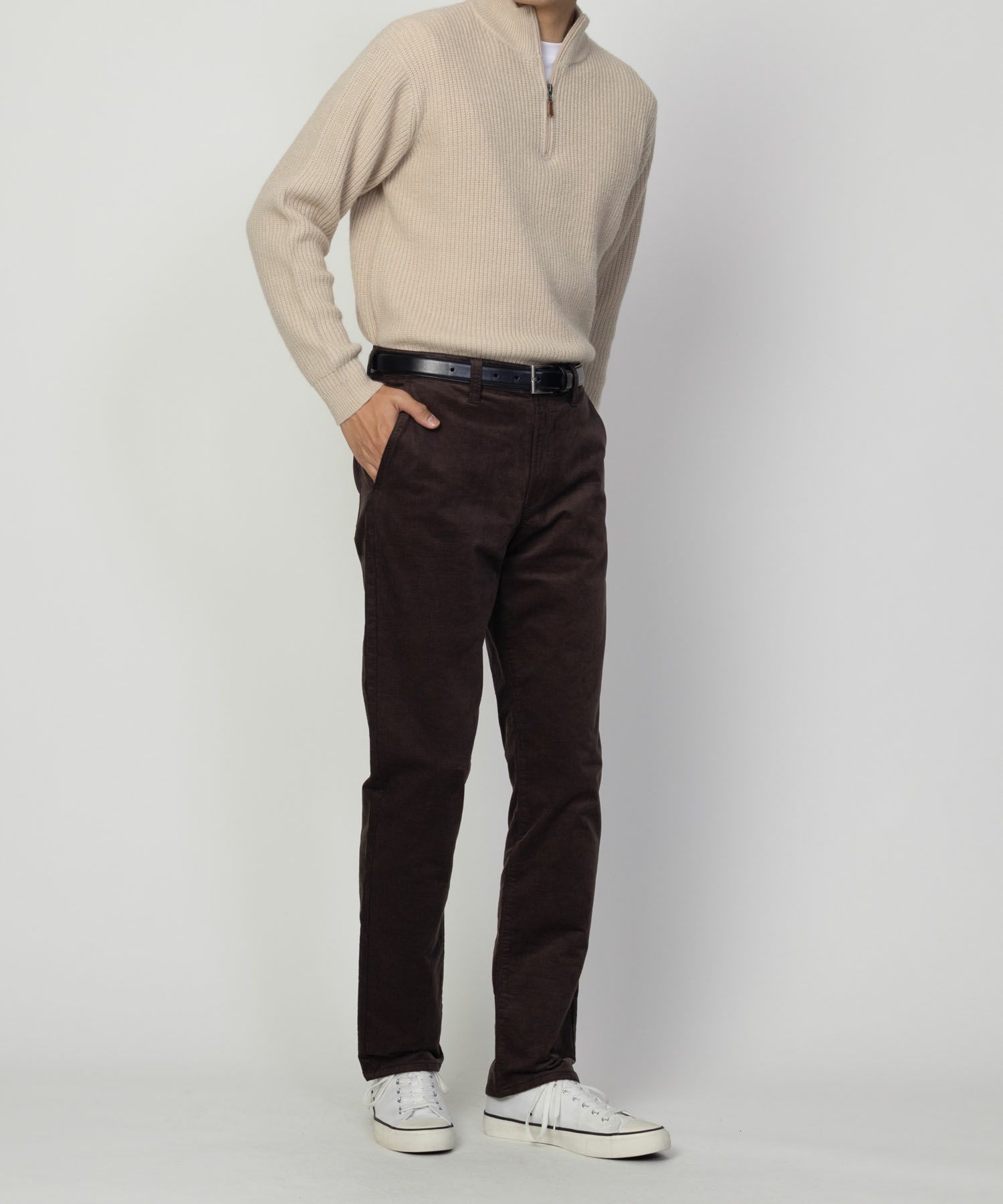 NAVY 温℃ ドビーコール裏起毛パンツ メンズ商品サムネイル-13