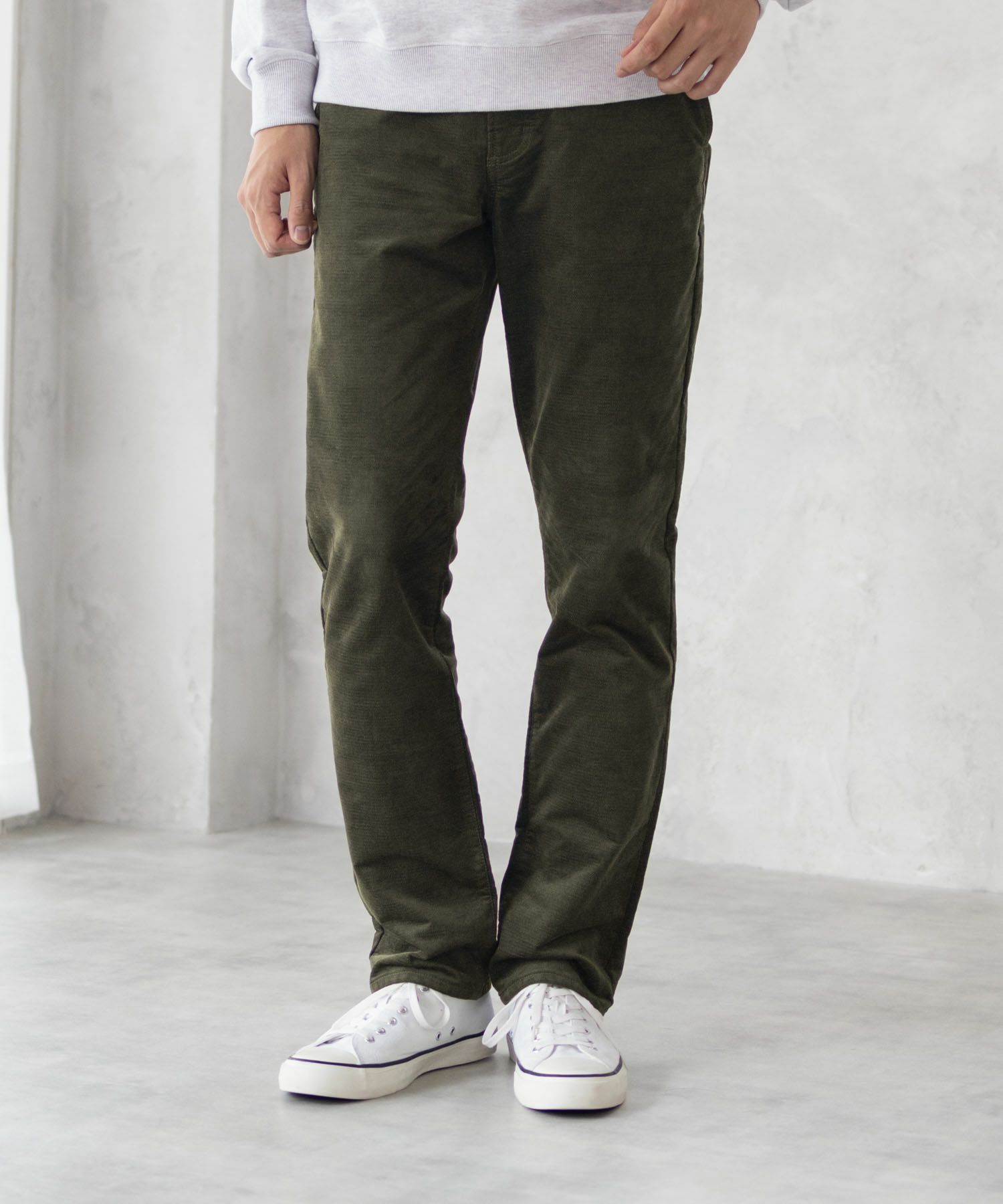 NAVY 温℃ ドビーコール裏起毛パンツ メンズ