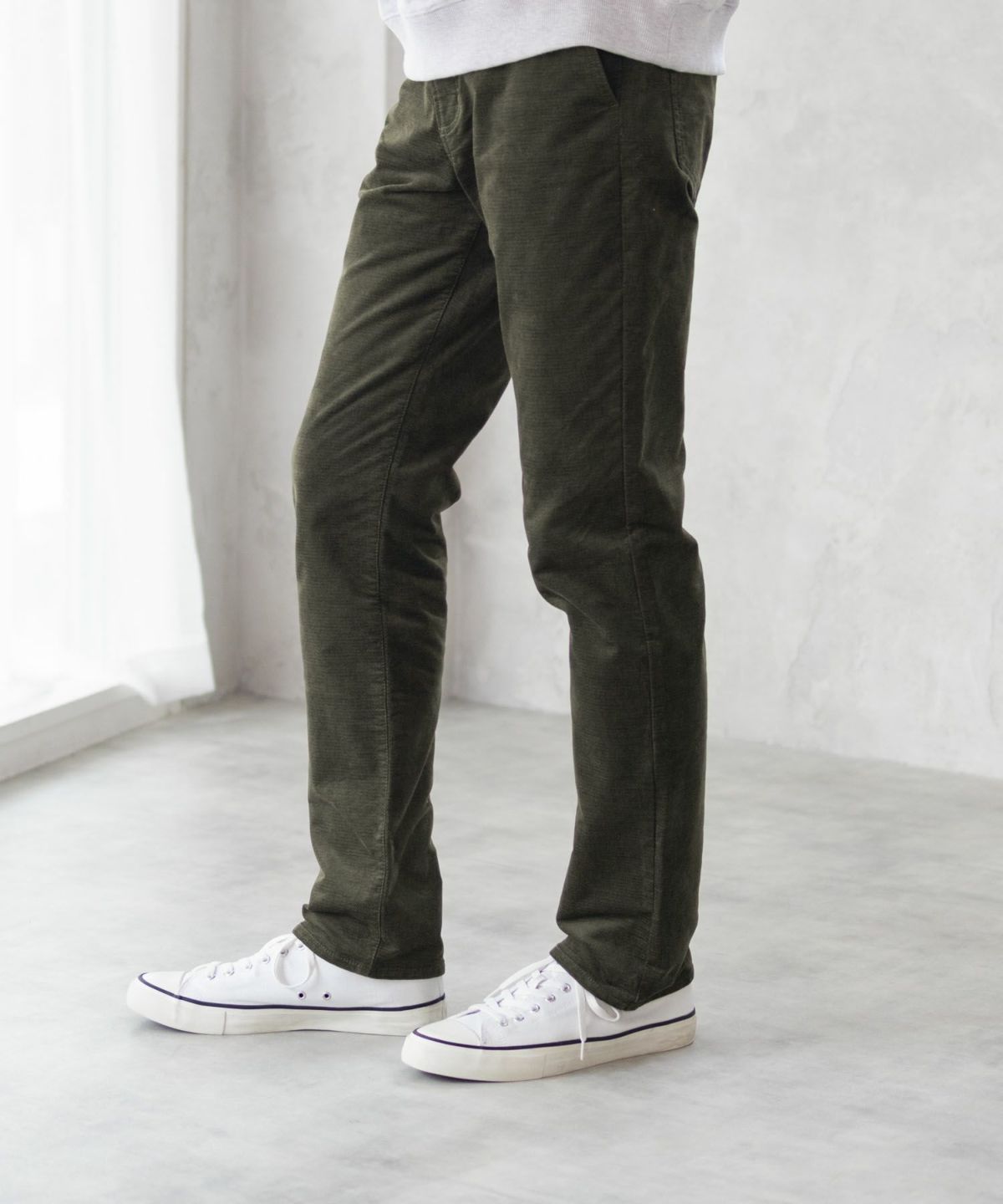 NAVY 温℃ ドビーコール裏起毛パンツ メンズ