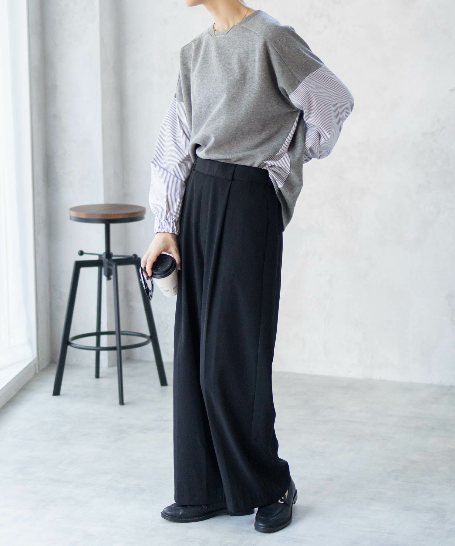 nAvy 異素材切替プルオーバー レディース