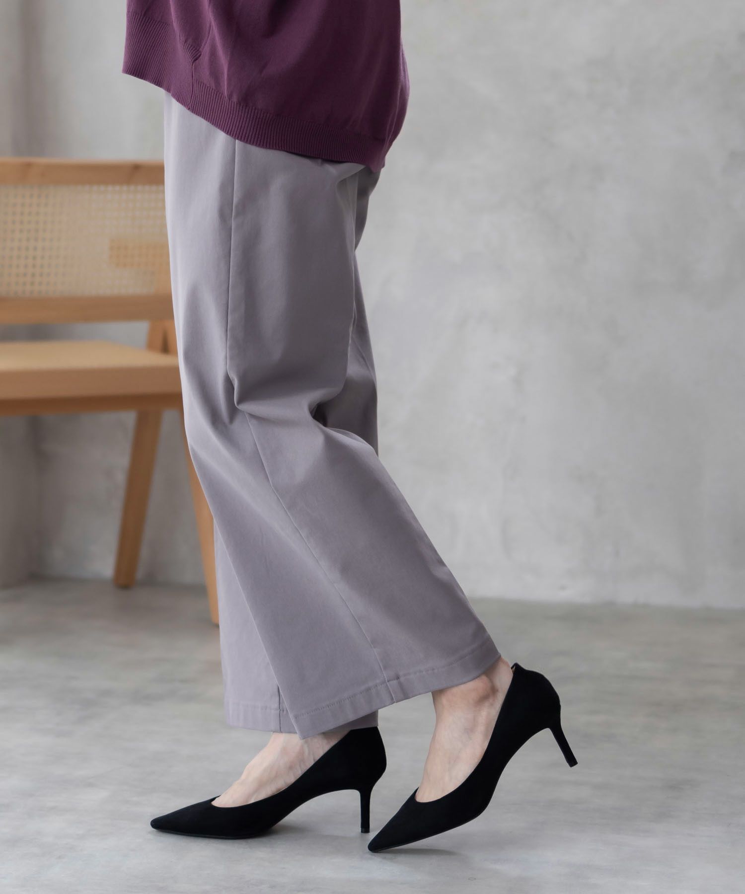 HusHusH らく美パン 裏起毛ストレートパンツ レディース