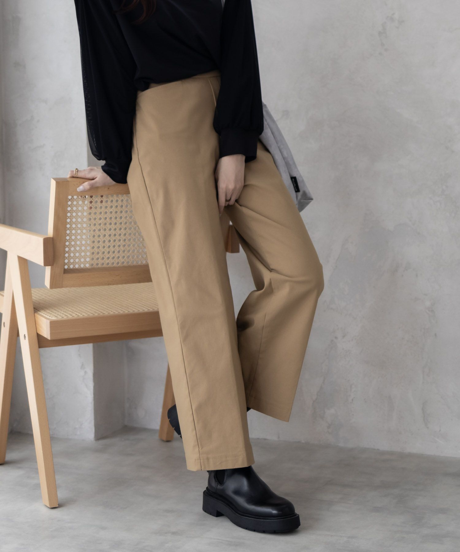 HusHusH  らく美パン 裏起毛ストレートパンツ レディース商品サムネイル-4