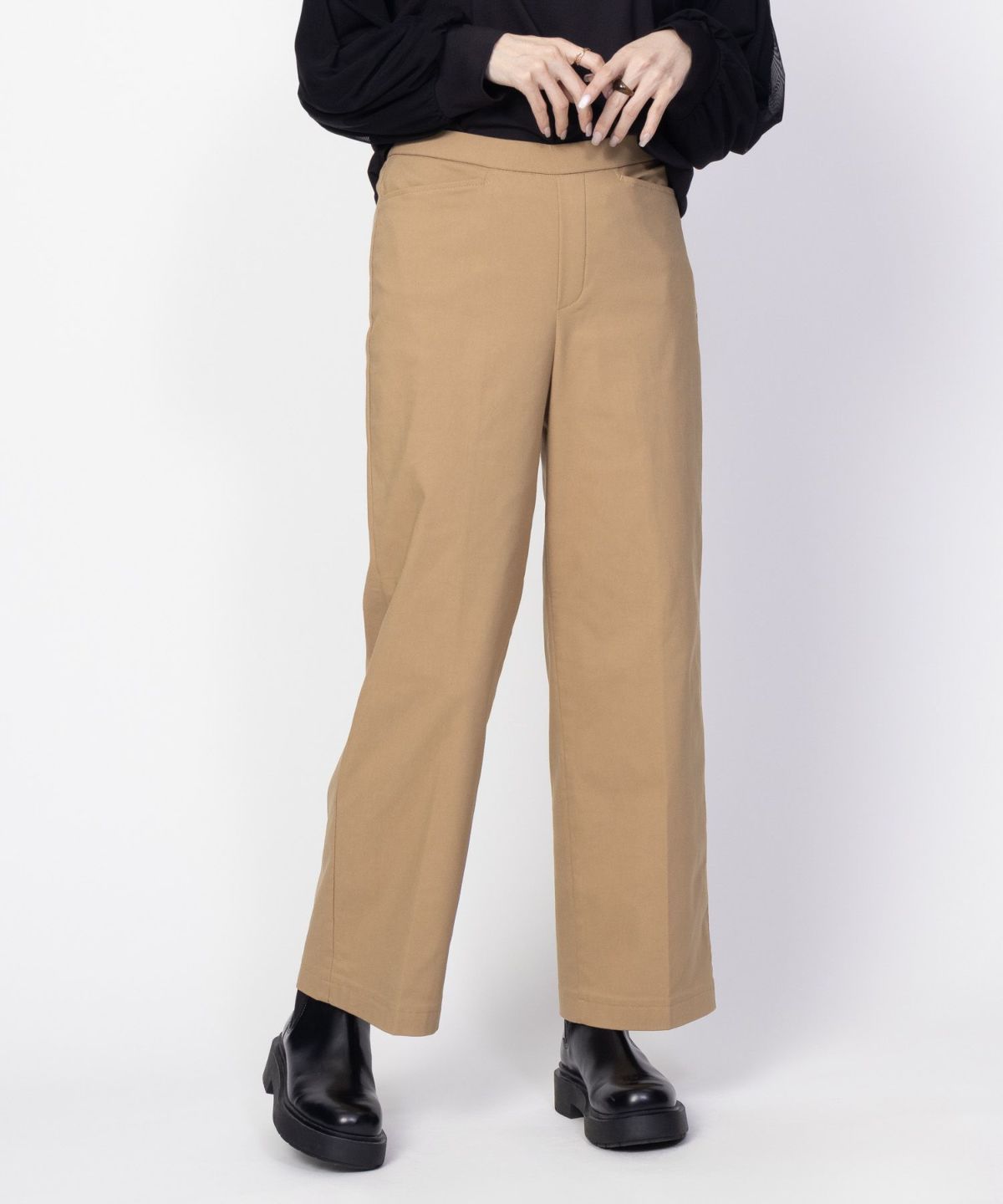 HusHusH らく美パン 裏起毛ストレートパンツ レディース