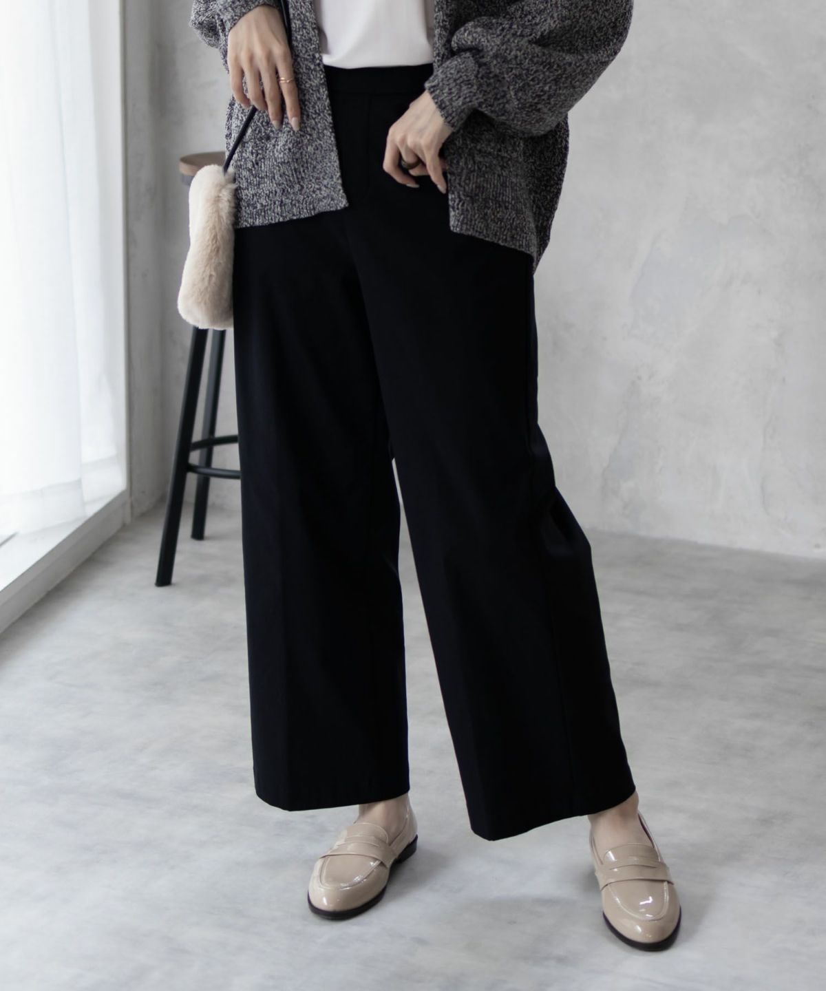 HusHusH らく美パン 裏起毛ストレートパンツ レディース