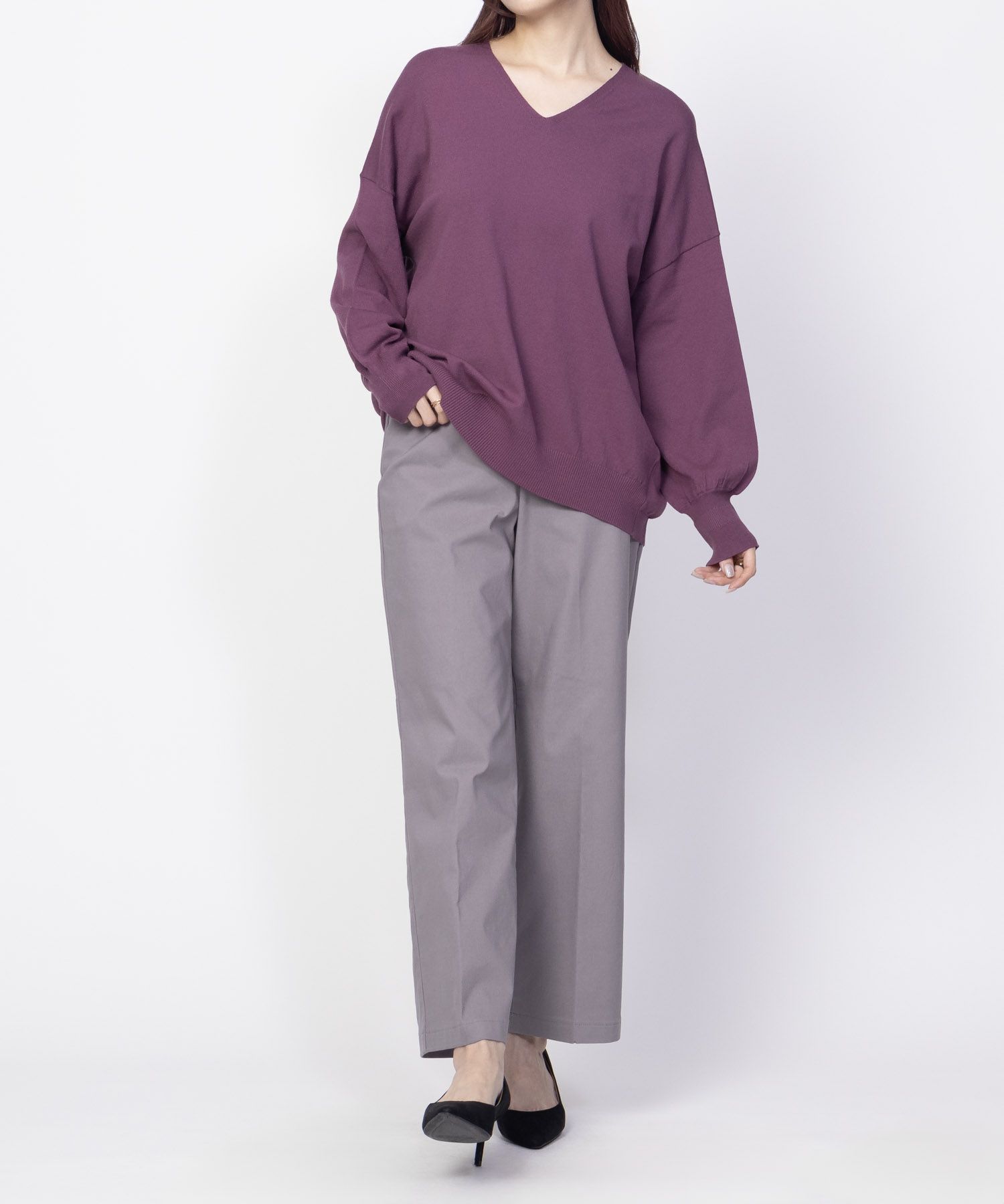 HusHusH らく美パン 裏起毛ストレートパンツ レディース