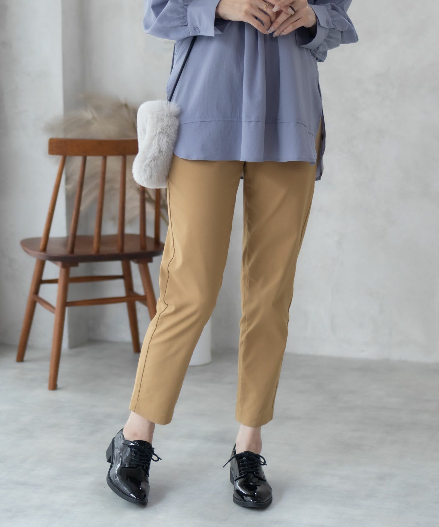 HusHusH  らく美パン 裏起毛テーパードパンツ レディース商品サムネイル-3