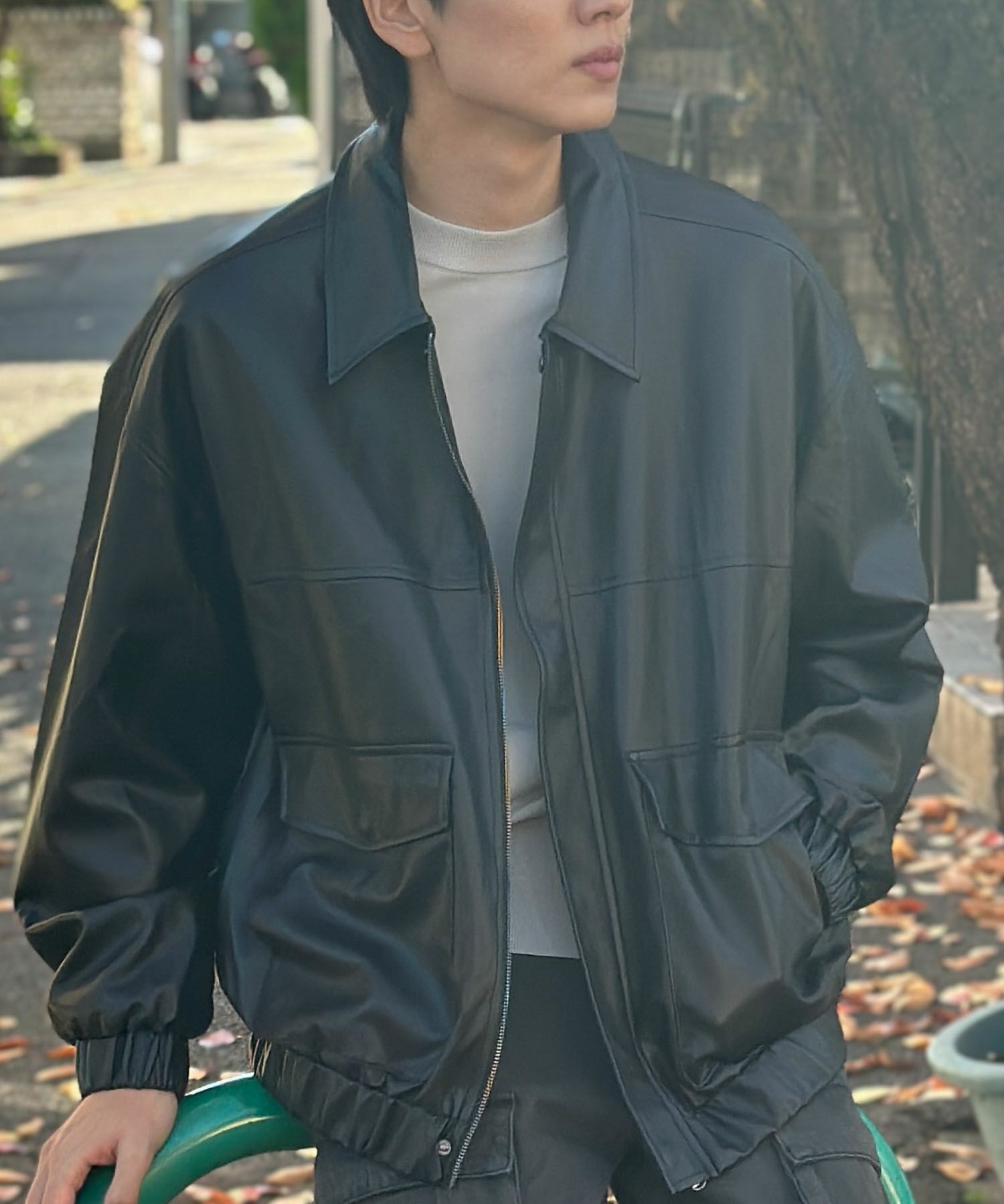 [期間限定価格]フェイクレザーA-2フライトジャケット メンズ商品サムネイル-2