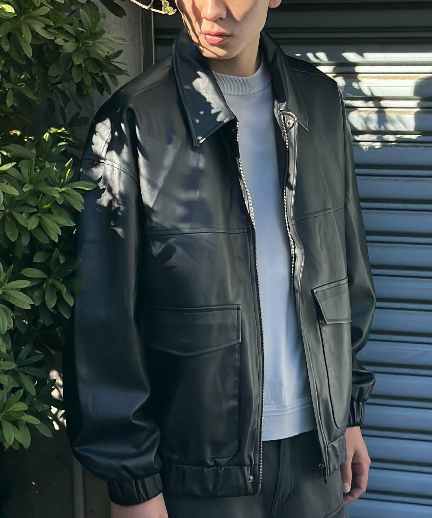 [期間限定価格]フェイクレザーA-2フライトジャケット メンズ商品画像-5