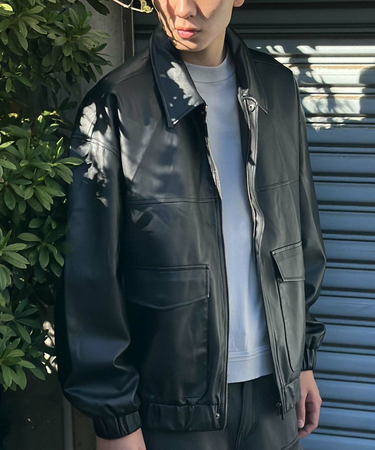 フェイクレザーA-2フライトジャケット メンズ