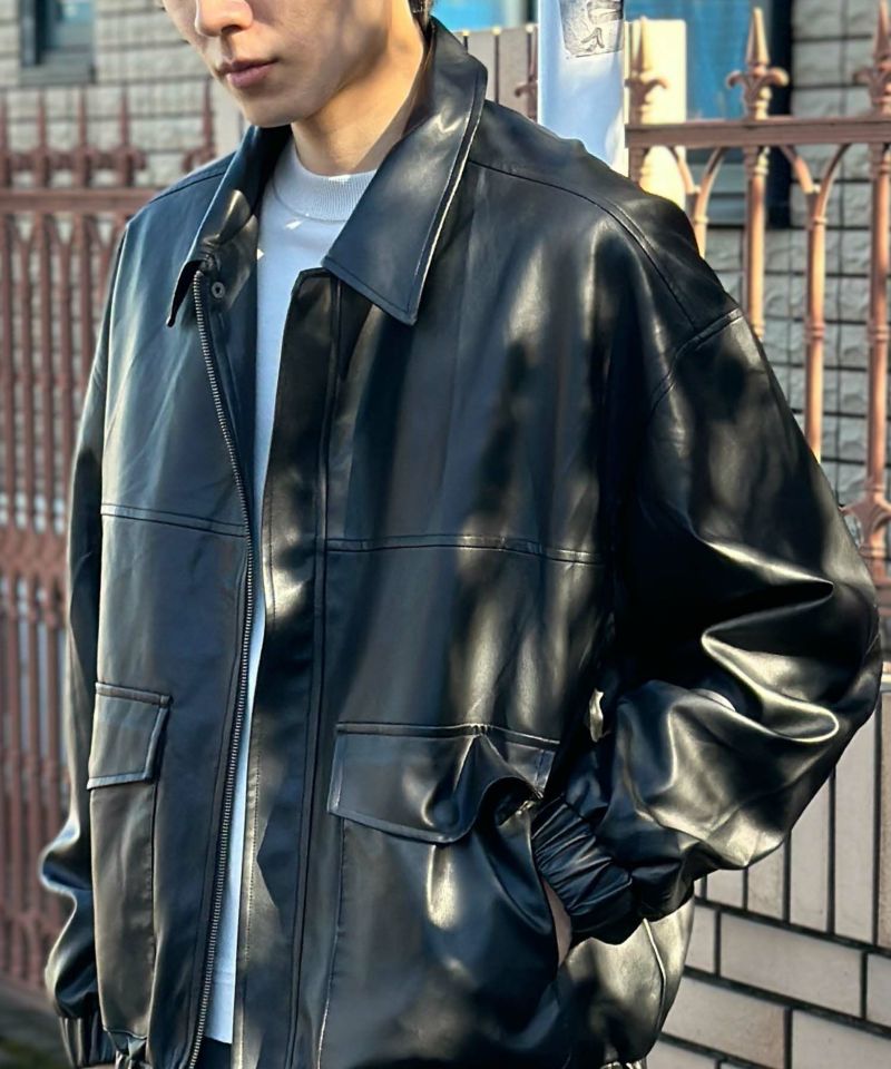 フェイクレザーA-2フライトジャケット メンズ商品画像-7