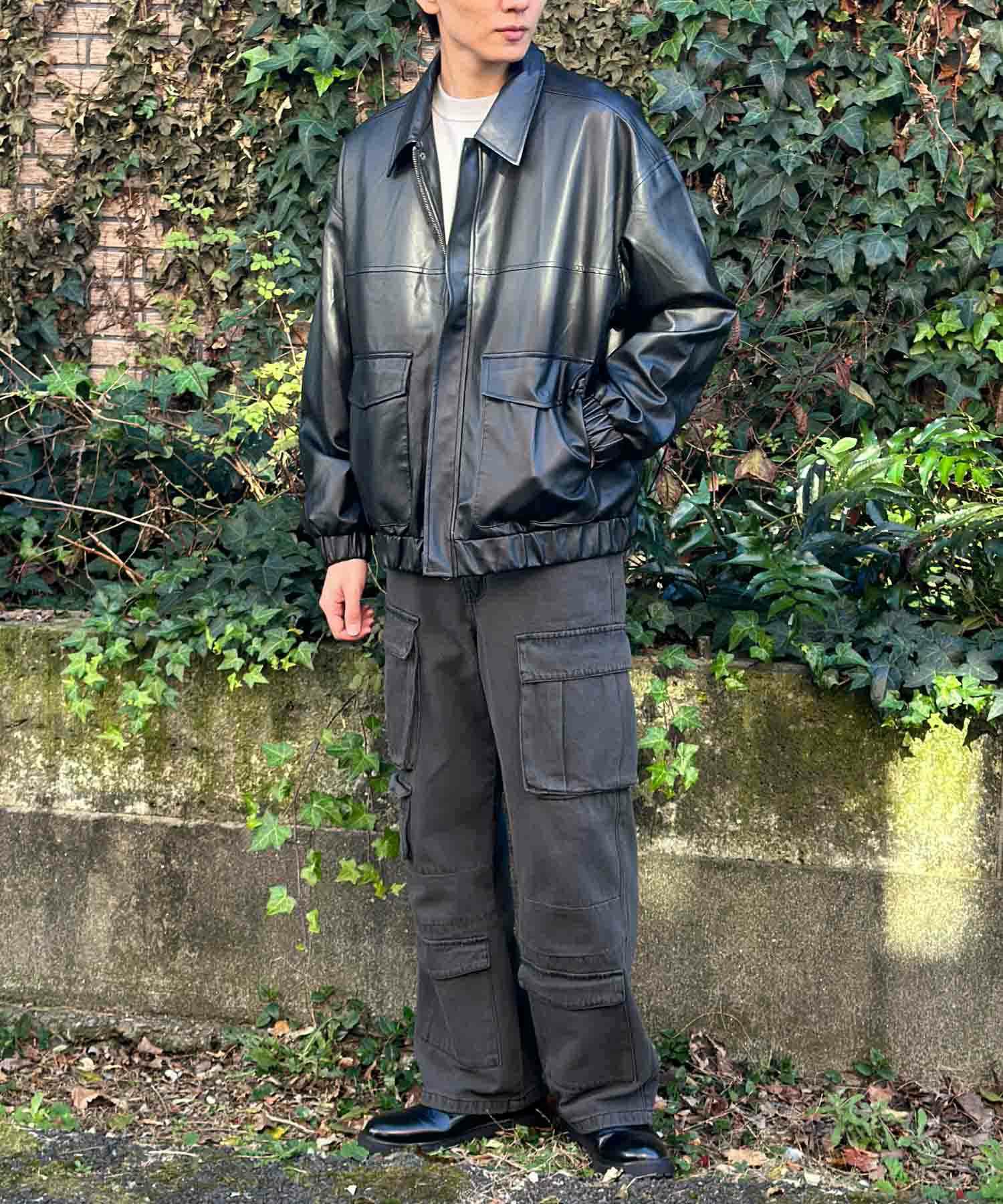 フェイクレザーA-2フライトジャケット メンズ商品画像-9