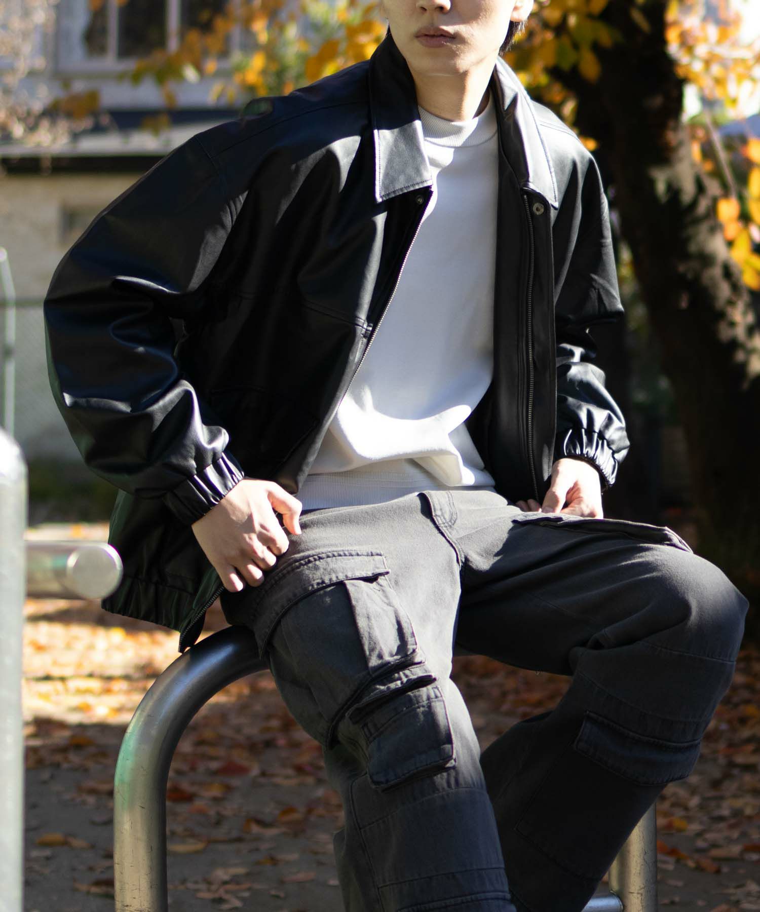 [期間限定価格]フェイクレザーA-2フライトジャケット メンズ商品画像-18