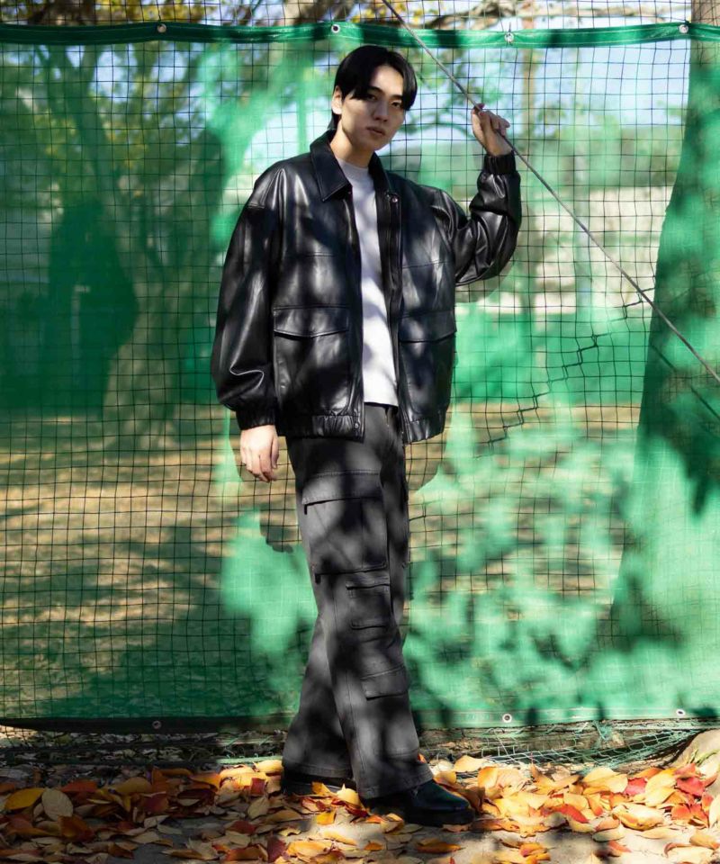 フェイクレザーA-2フライトジャケット メンズ商品画像-19