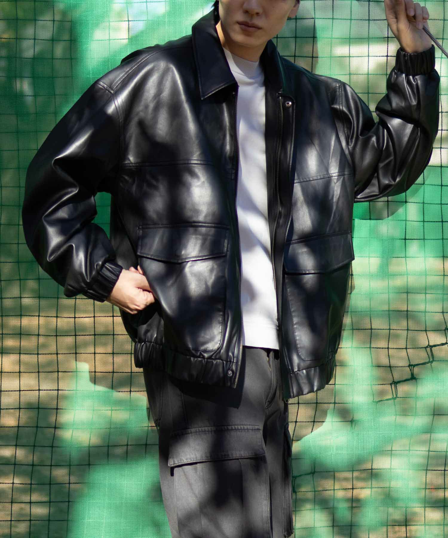 [期間限定価格]フェイクレザーA-2フライトジャケット メンズ商品サムネイル-20