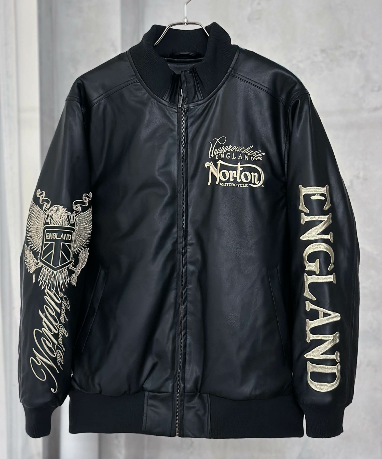 Norton MAXデザインPUジャケット メンズ 