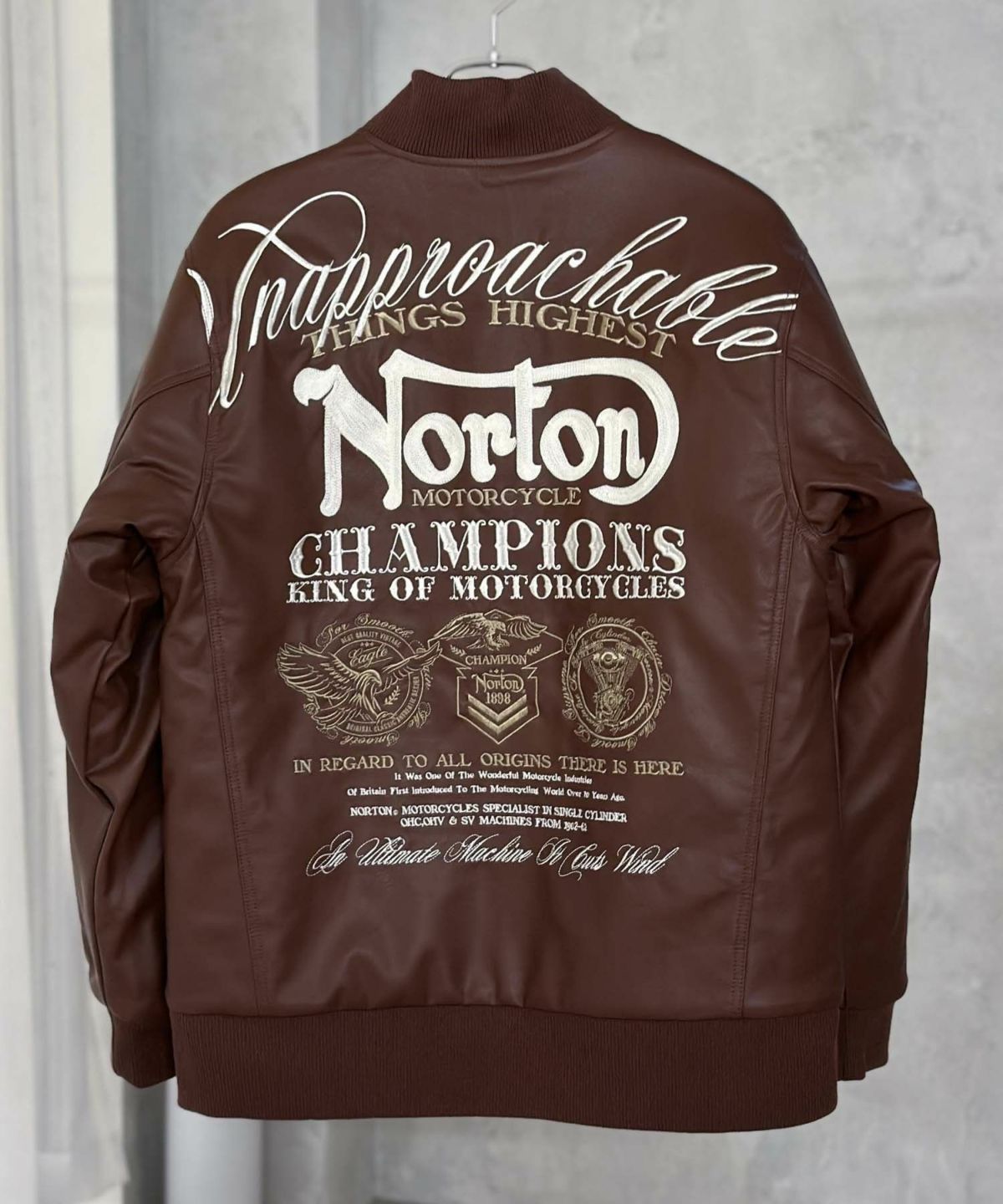 Norton MAXデザインPUジャケット メンズ