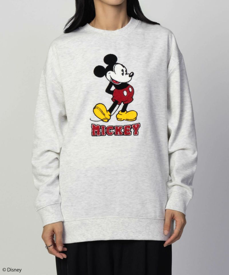 Disney ミッキーマウス / サガラ刺繍裏起毛トレーナー レディース商品画像-1