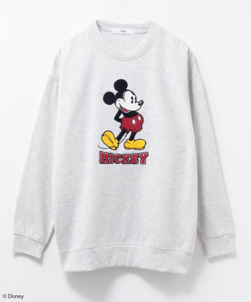 Disney ミッキーマウス / サガラ刺繍裏起毛トレーナー レディース
