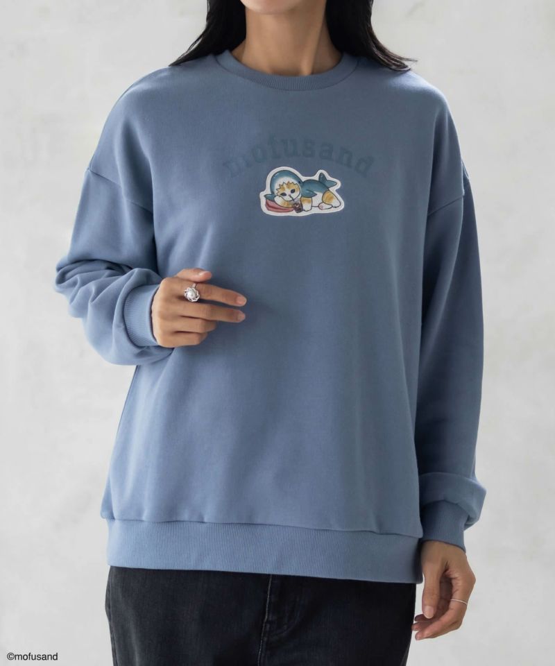 mofusand サメにゃんプリントトレーナー レディース商品画像-2