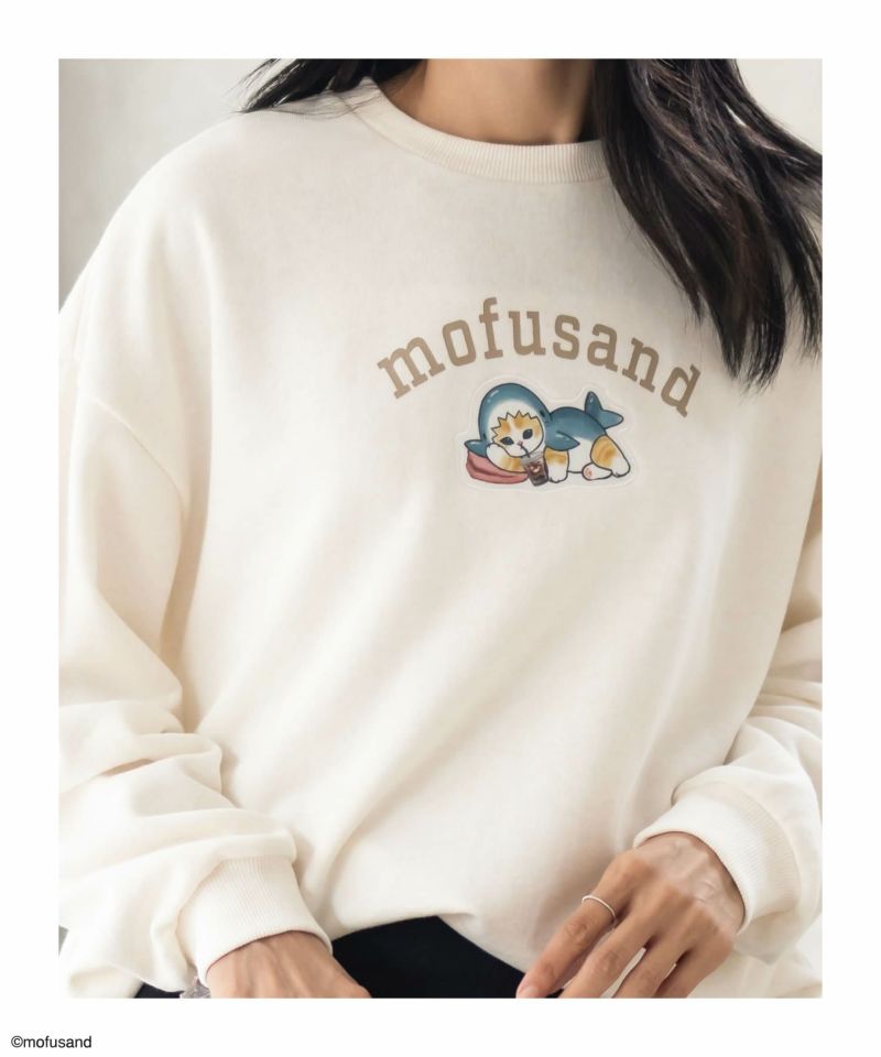 mofusand サメにゃんプリントトレーナー レディース商品画像-6