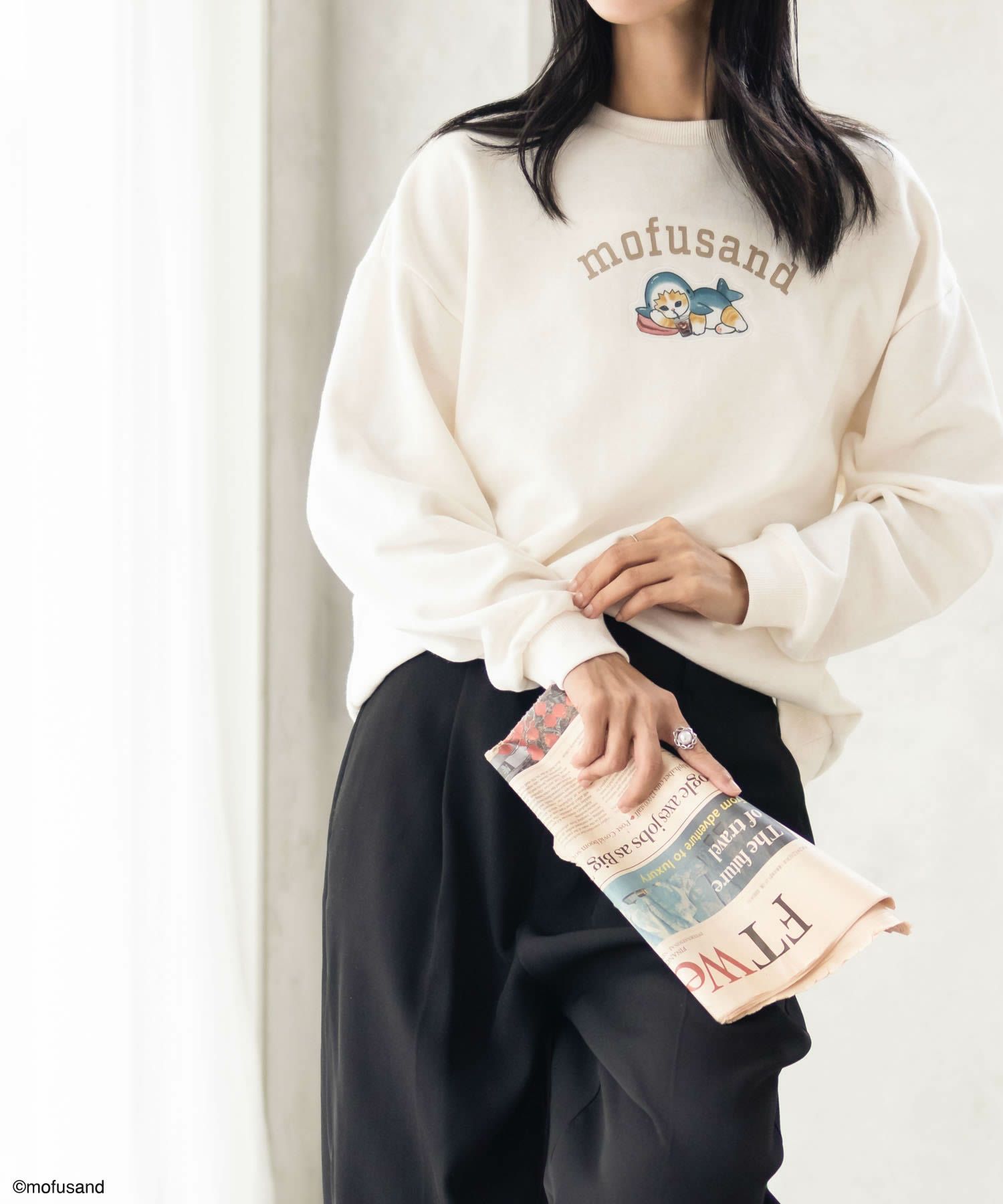 mofusand サメにゃんプリントトレーナー レディース商品サムネイル-7