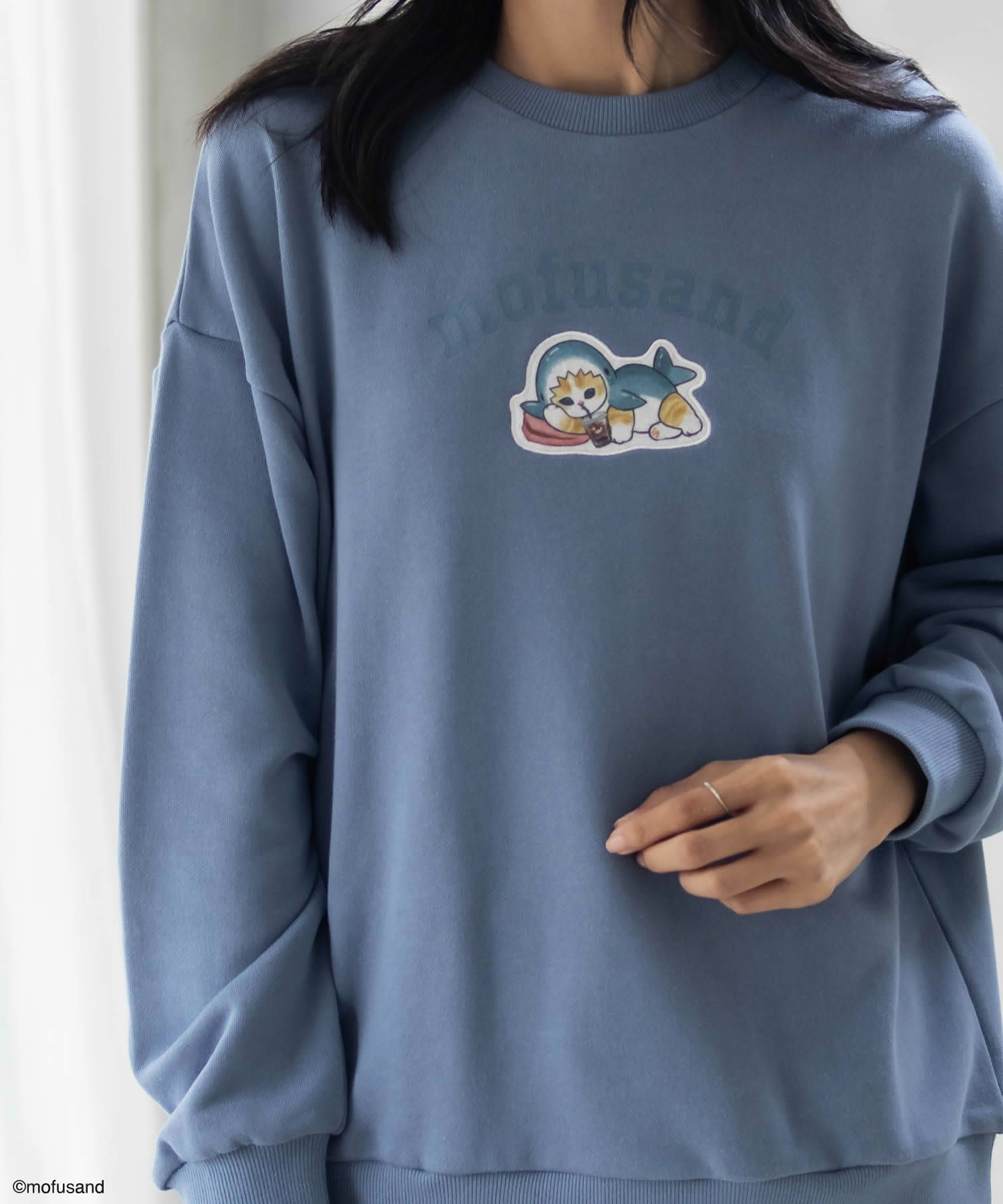 mofusand サメにゃんプリントトレーナー レディース商品サムネイル-10