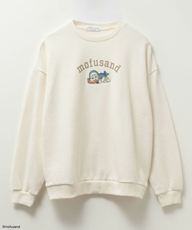 mofusand サメにゃんプリントトレーナー レディース商品画像-11