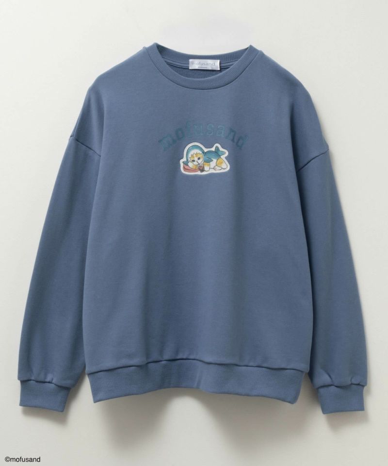 mofusand サメにゃんプリントトレーナー レディース商品画像-13