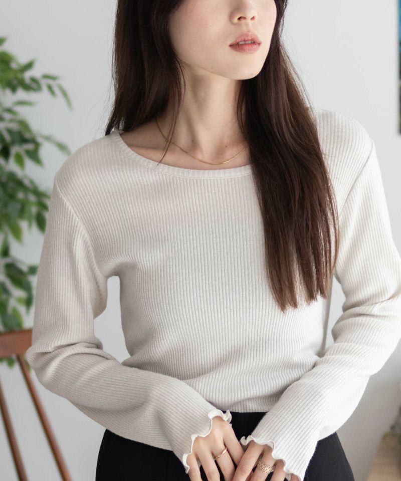 Howdy Marie  ラメリブカットソー レディース メール便 対応商品商品画像-4