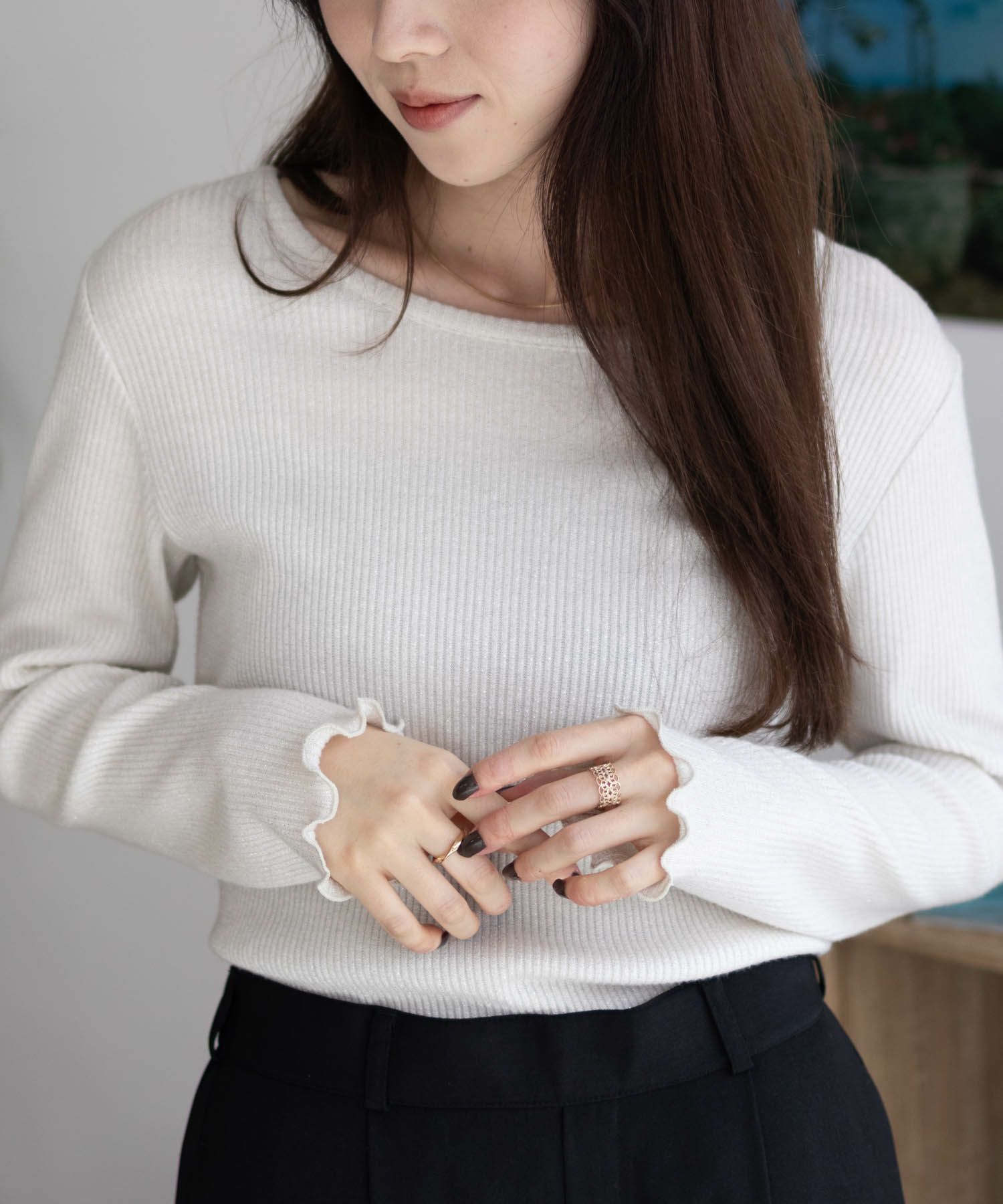 Howdy Marie ラメリブカットソー レディース ネコポス 対応商品